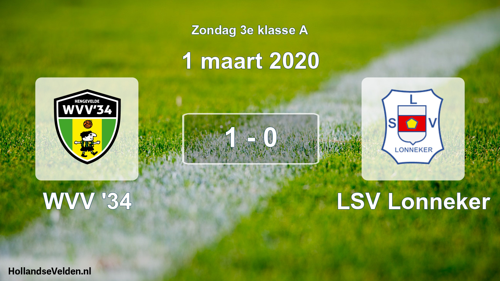 Total number of matches played: WVV '34 - LSV Lonneker 1 - 0 (1 March 2020)