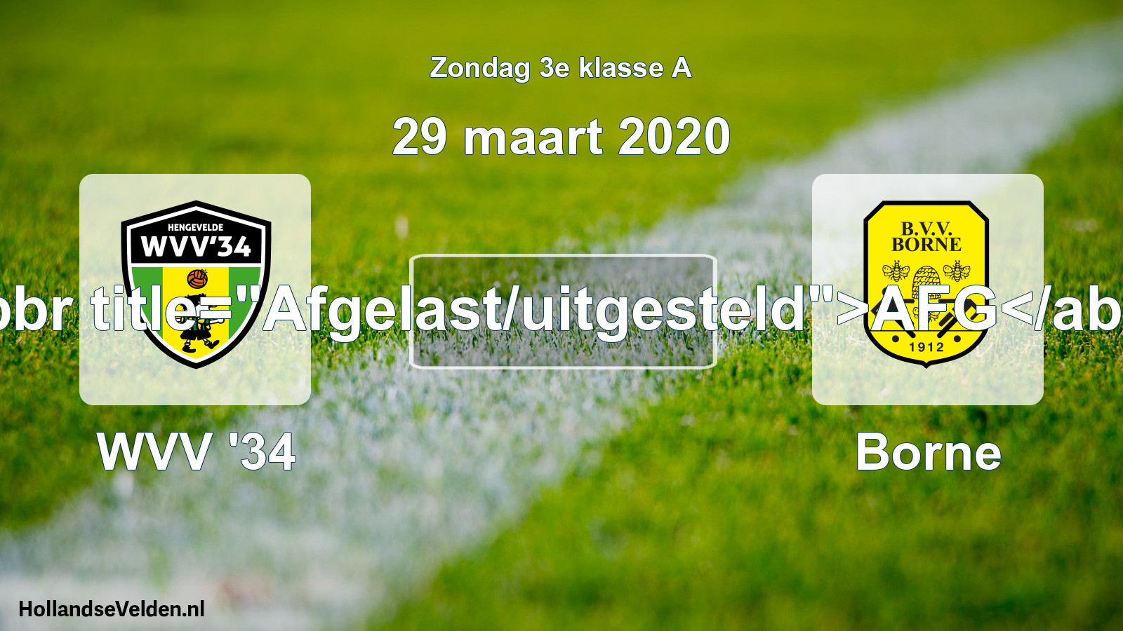 Scheduled Match: WVV '34 - Borne (29 March 2020)