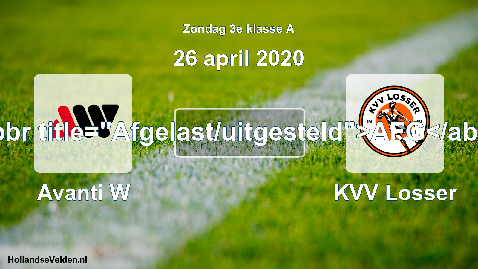 Scheduled Match: Avanti W - KVV Losser (26 April 2020)