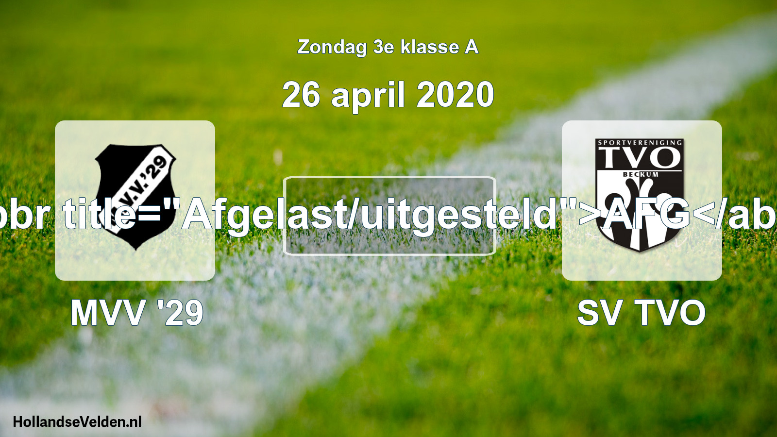 Scheduled Match: MVV '29 - SV TVO (26 April 2020)
