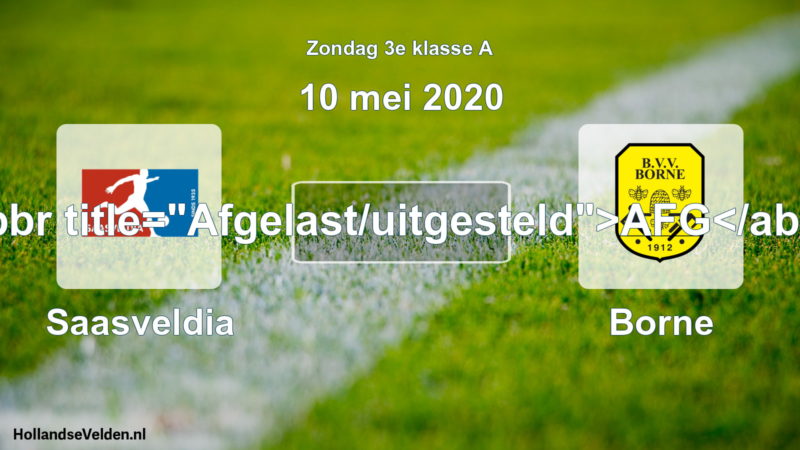 Scheduled Match: Saasveldia - Borne (10 May 2020)