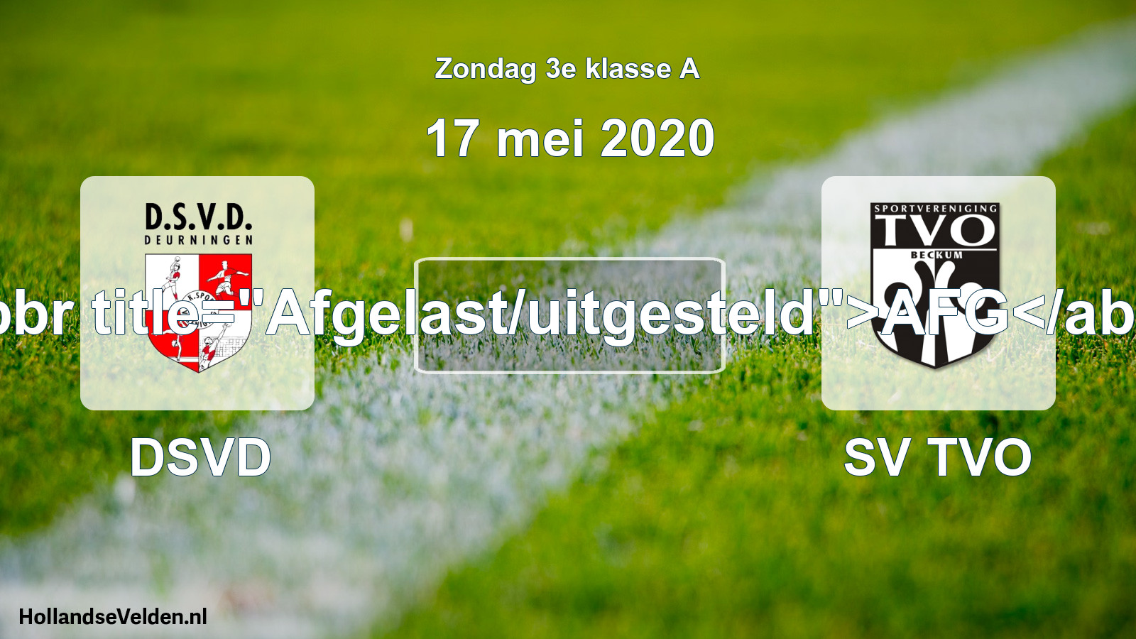 Scheduled Match: DSVD - SV TVO (17 May 2020)