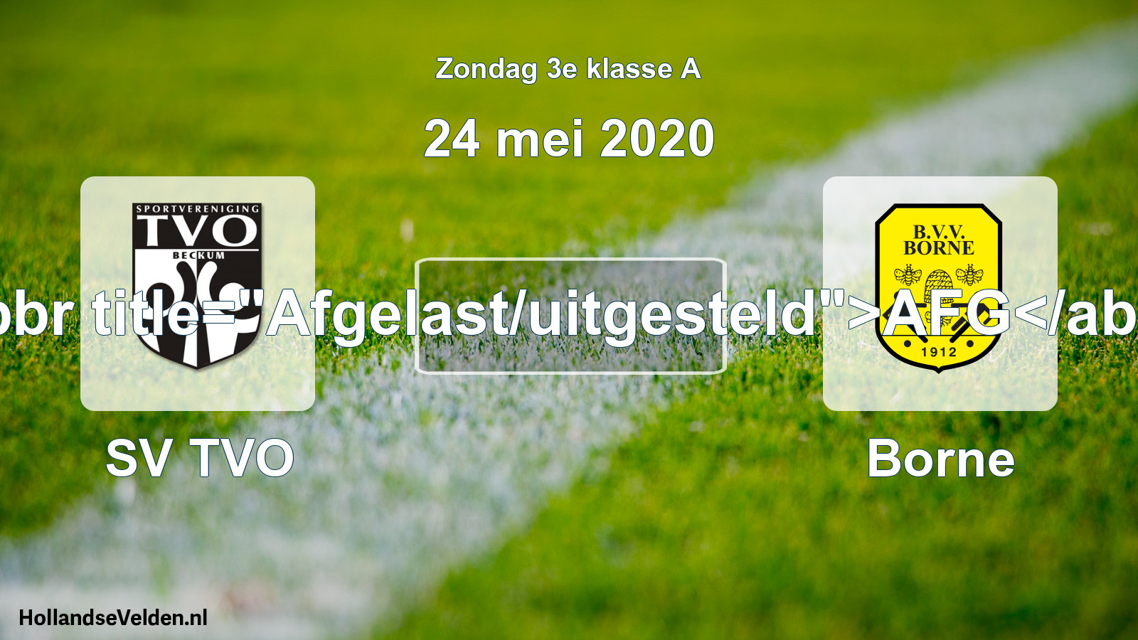 Scheduled Match: SV TVO - Borne (24 May 2020)