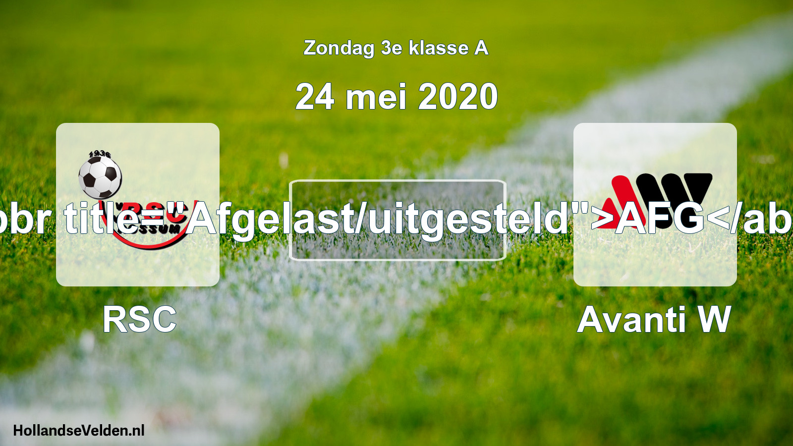 Scheduled Match: RSC - Avanti W (24 May 2020)