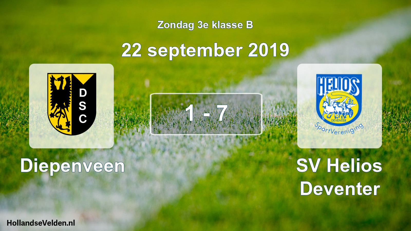 Total number of matches played: Diepenveen - SV Helios Deventer 1 - 7 (22 September 2019)