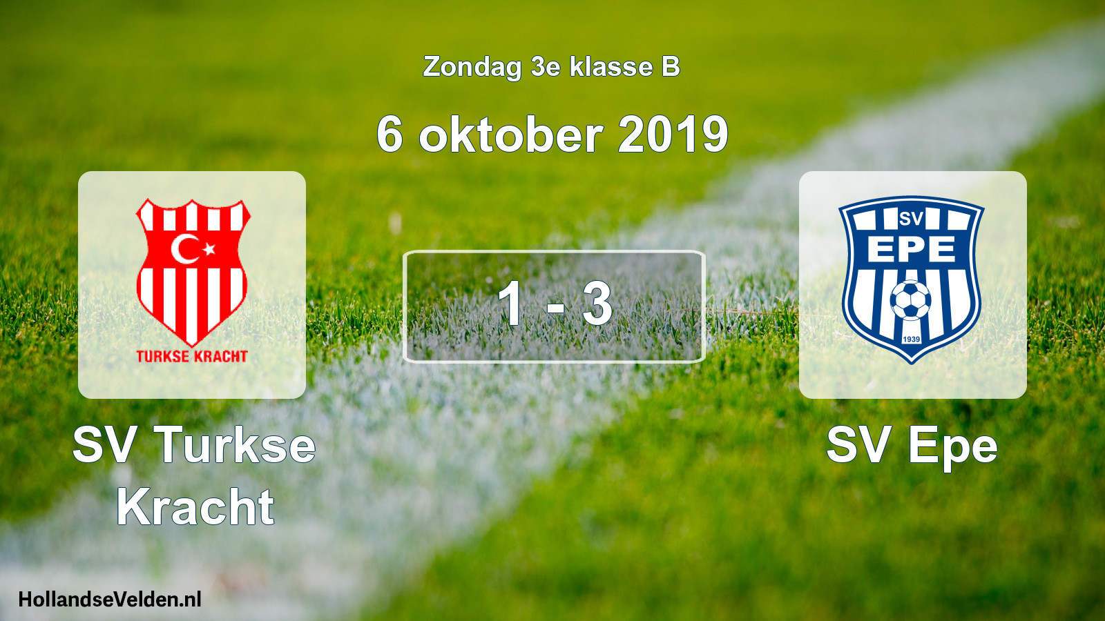 Total number of matches played: SV Turkse Kracht - SV Epe 1 - 3 (6 October 2019)