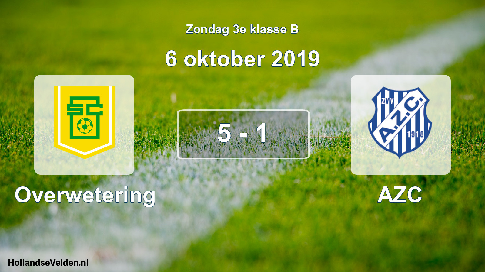 Total number of matches played: Overwetering - AZC 5 - 1 (6 October 2019)