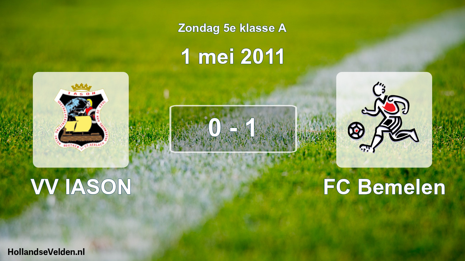 Total number of matches played: VV IASON - FC Bemelen 0 - 1 (1 May 2011)