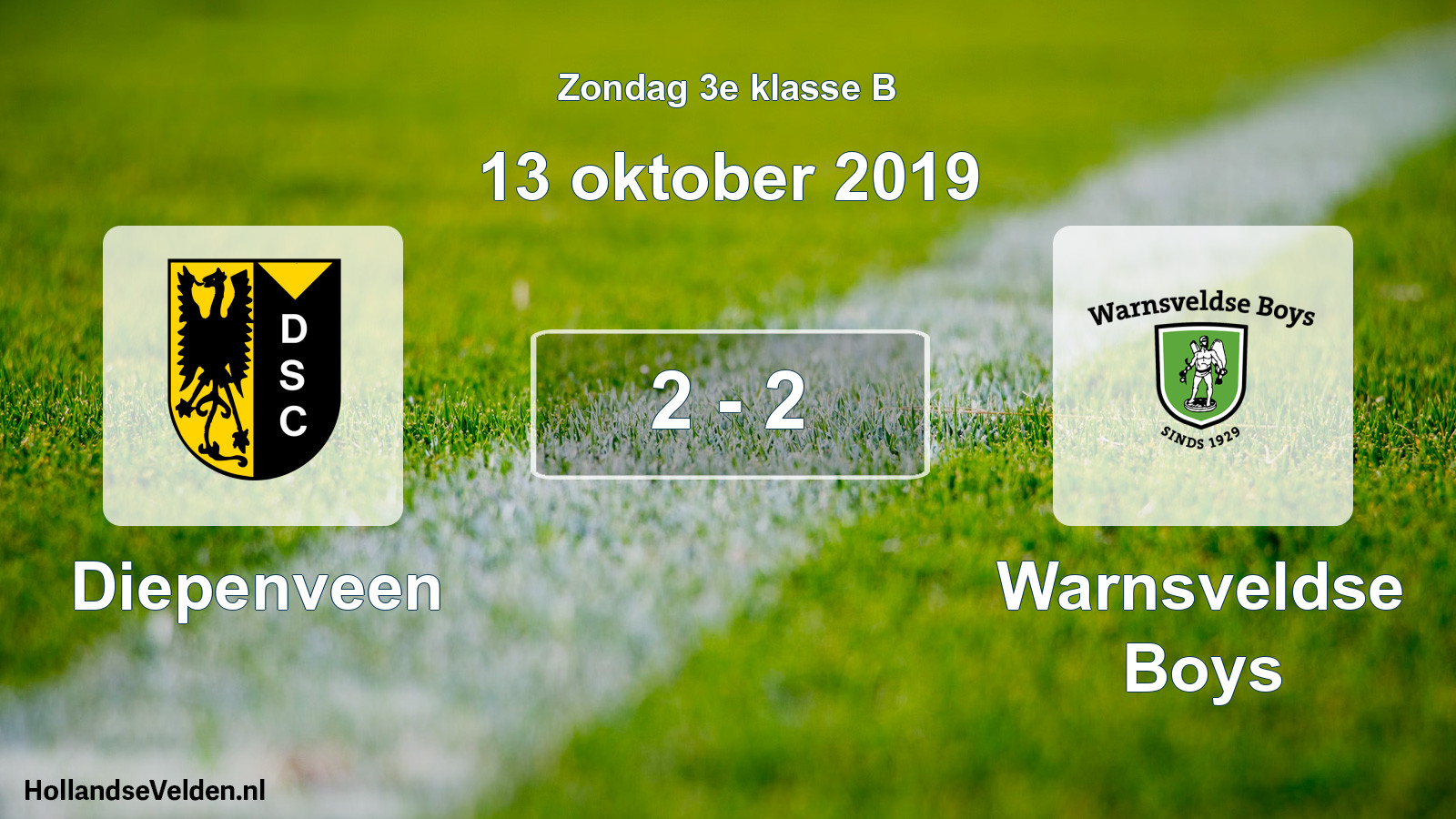 Total number of matches played: Diepenveen - Warnsveldse Boys 2 - 2 (13 October 2019)