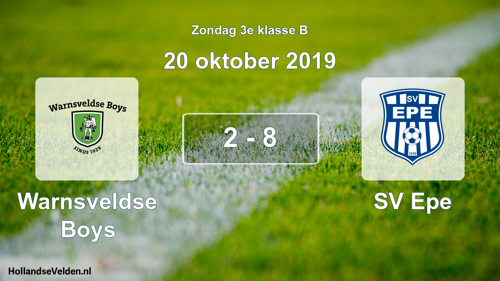 Total number of matches played: Warnsveldse Boys - SV Epe 2 - 8 (20 October 2019)