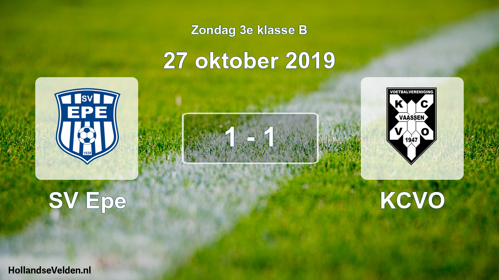 Total number of matches played: SV Epe - KCVO 1 - 1 (27 October 2019)