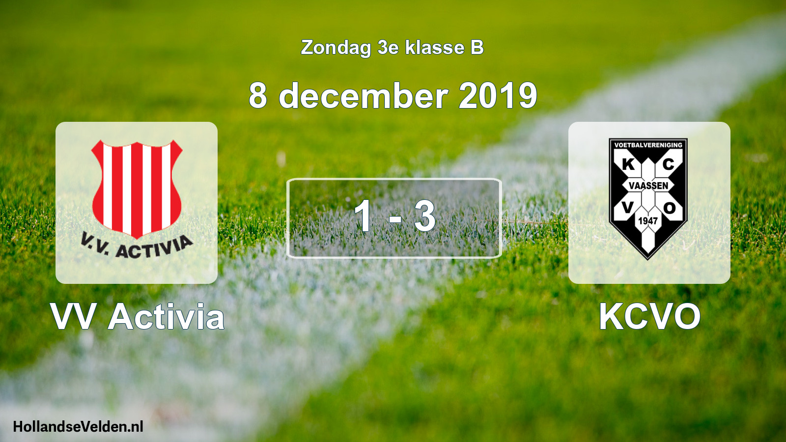 Total number of matches played: VV Activia - KCVO 1 - 3 (8 December 2019)