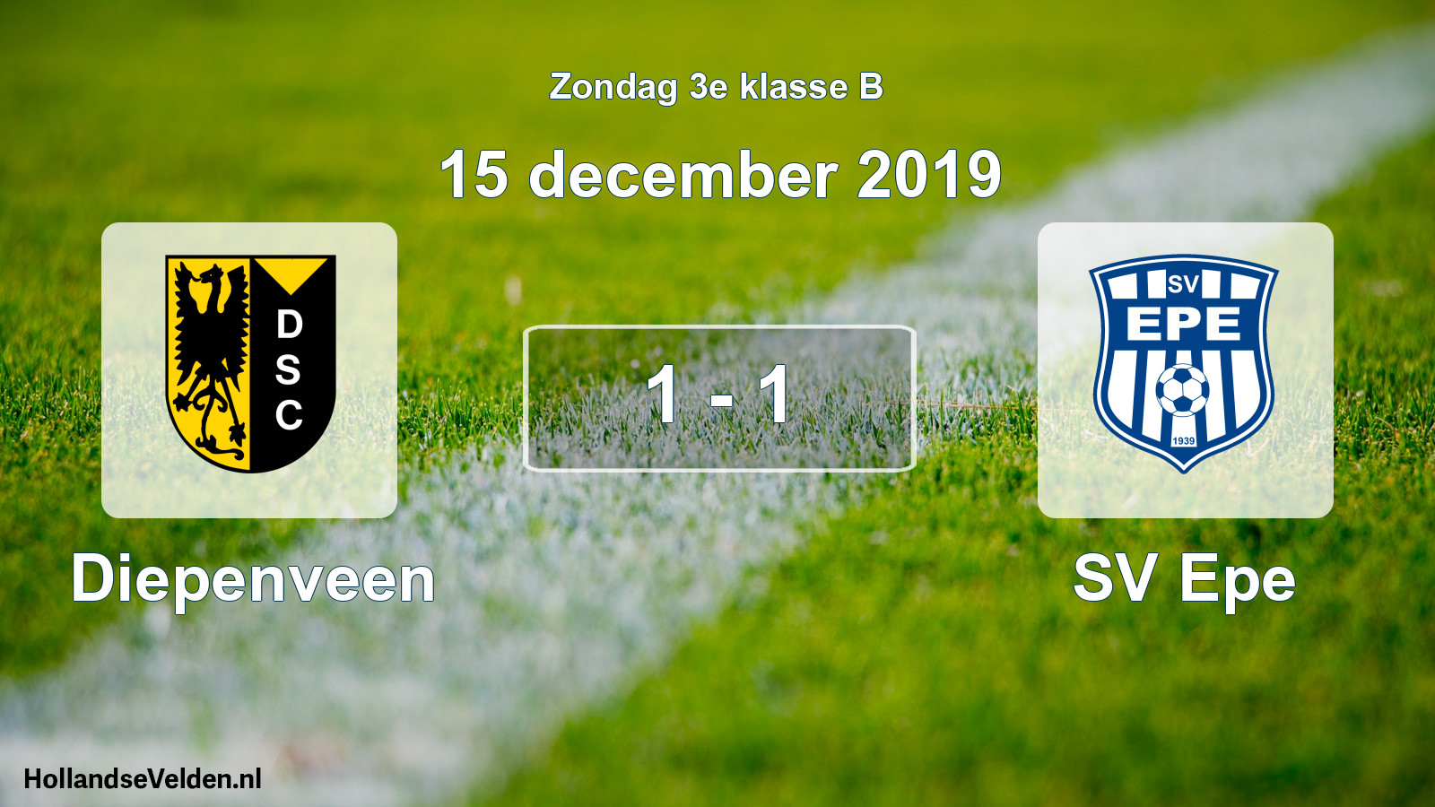 Total number of matches played: Diepenveen - SV Epe 1 - 1 (15 December 2019)