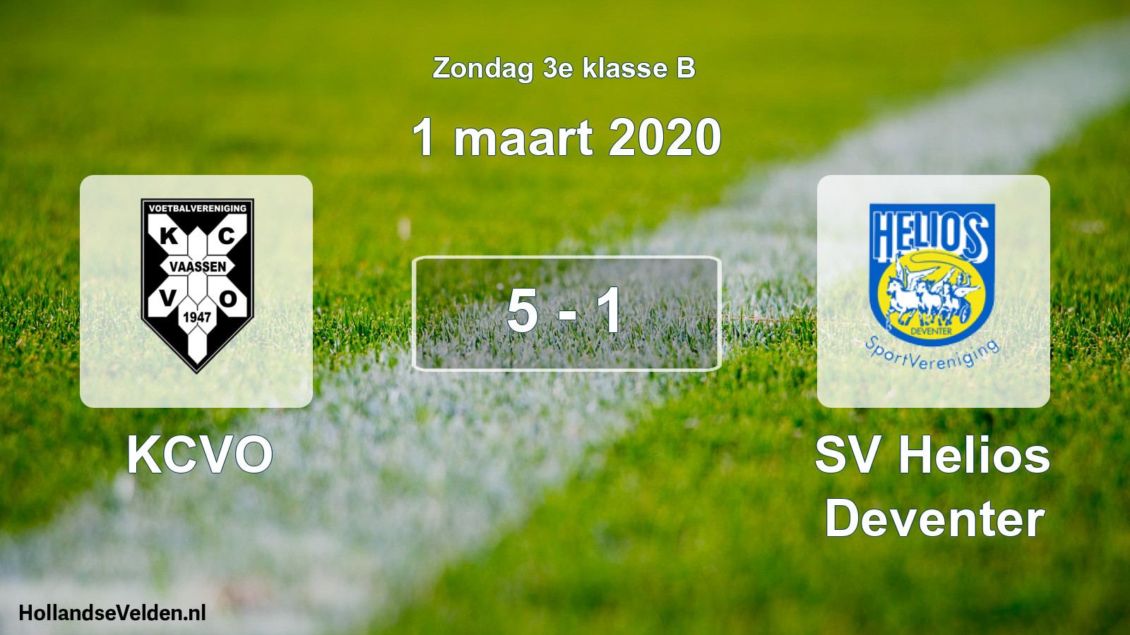 Total number of matches played: KCVO - SV Helios Deventer 5 - 1 (1 March 2020)