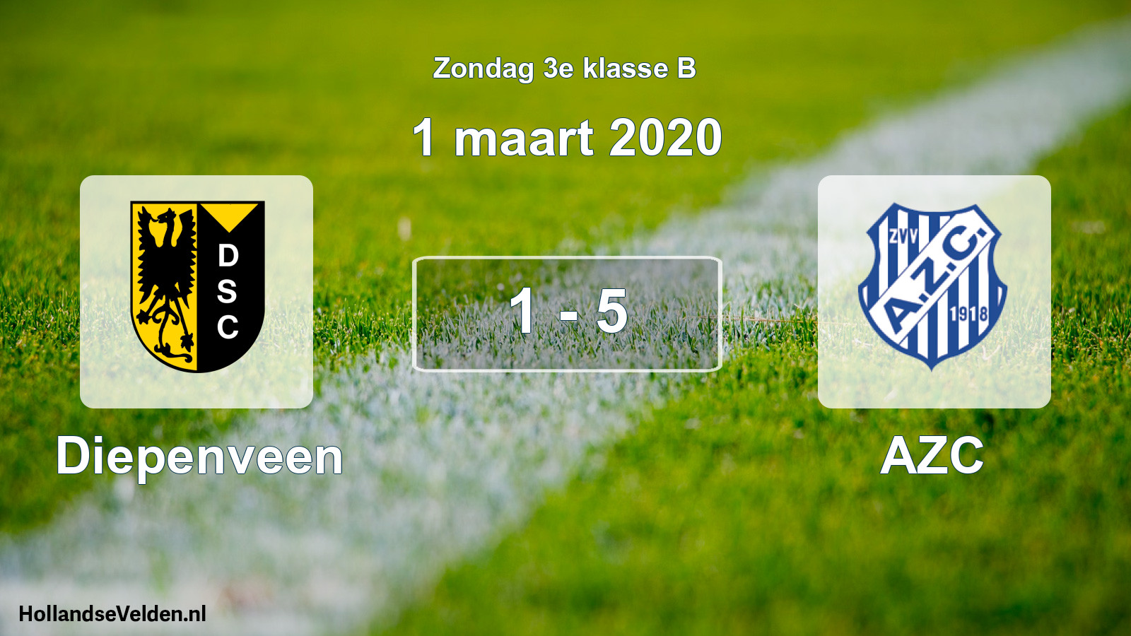 Total number of matches played: Diepenveen - AZC 1 - 5 (1 March 2020)