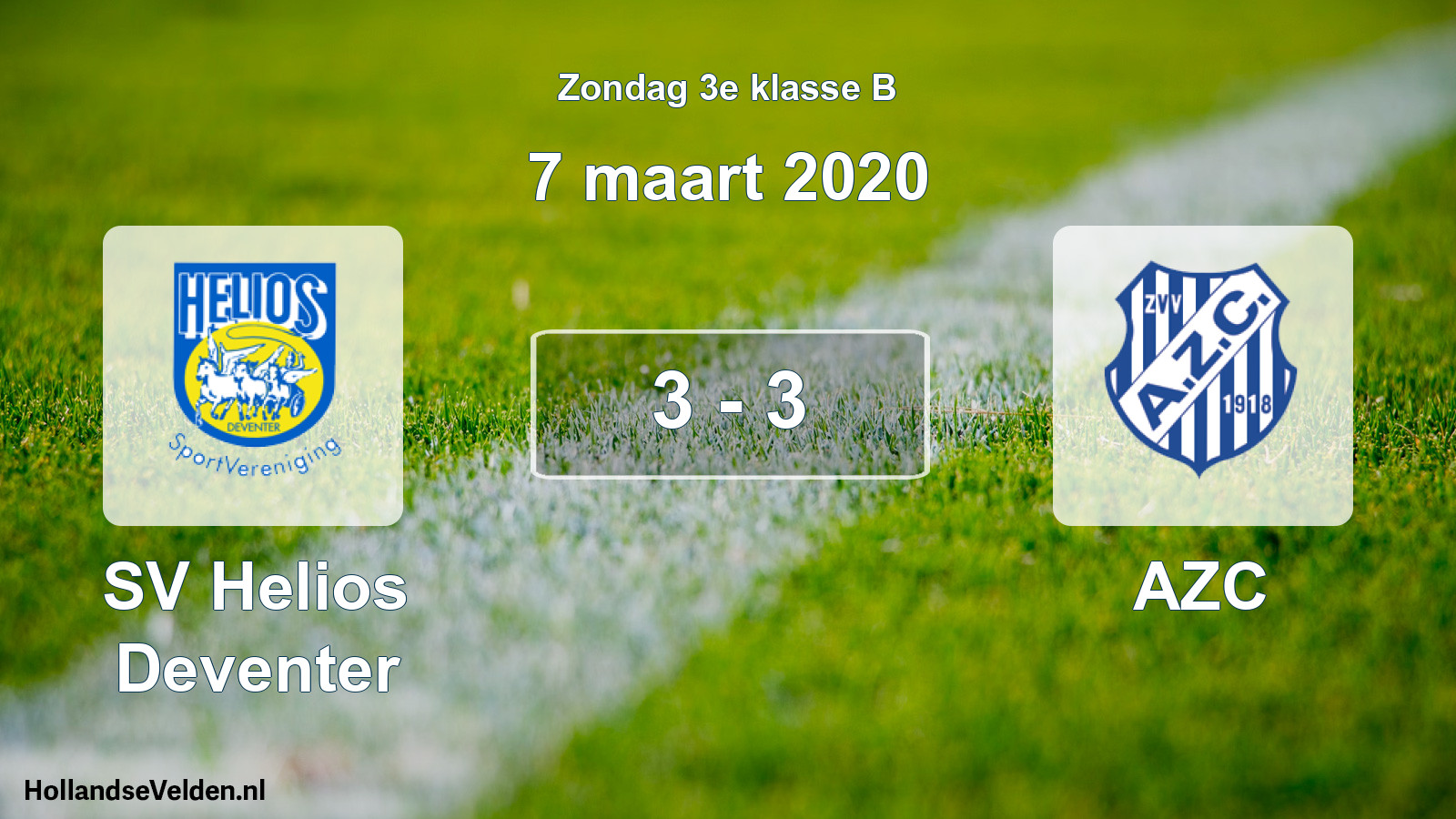 Total number of matches played: SV Helios Deventer - AZC 3 - 3 (7 March 2020)