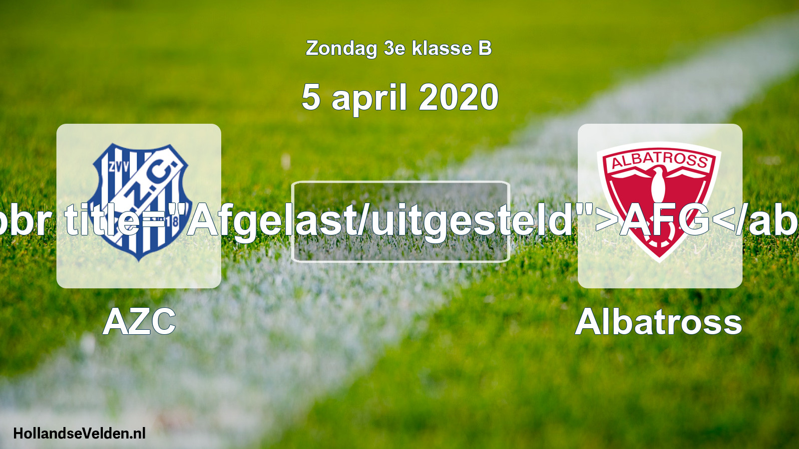 Scheduled Match: AZC - Albatross (5 April 2020)