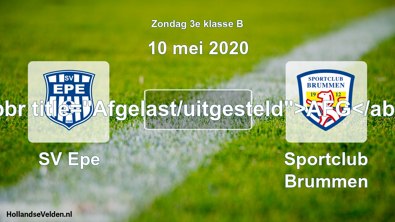 Scheduled Match: SV Epe - Sportclub Brummen (10 May 2020)