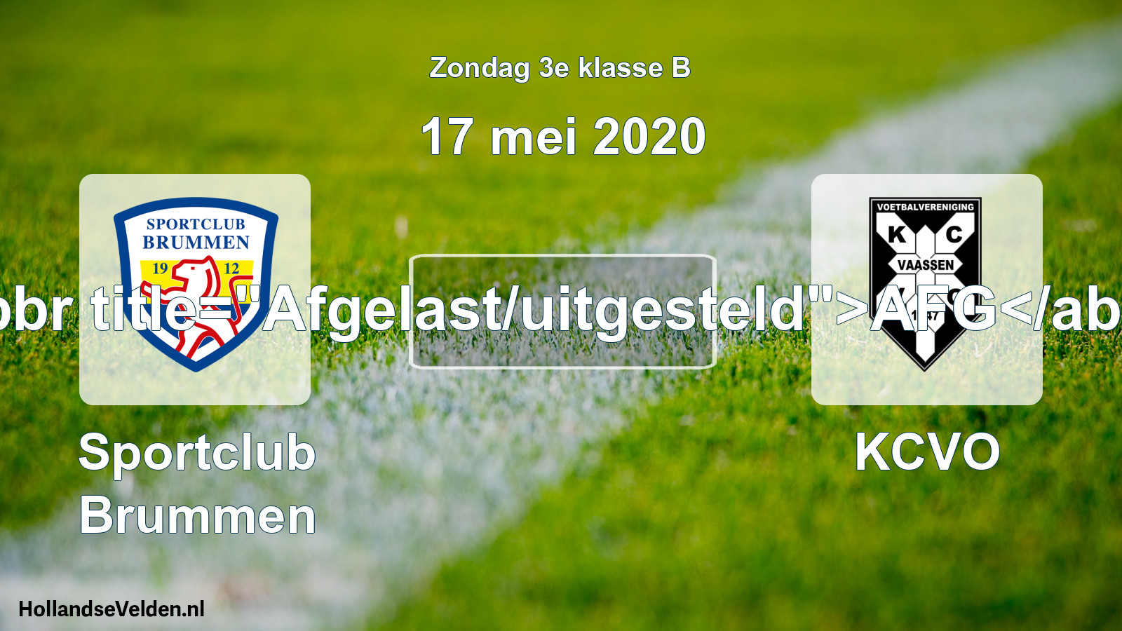 Scheduled Match: Sportclub Brummen - KCVO (17 May 2020)
