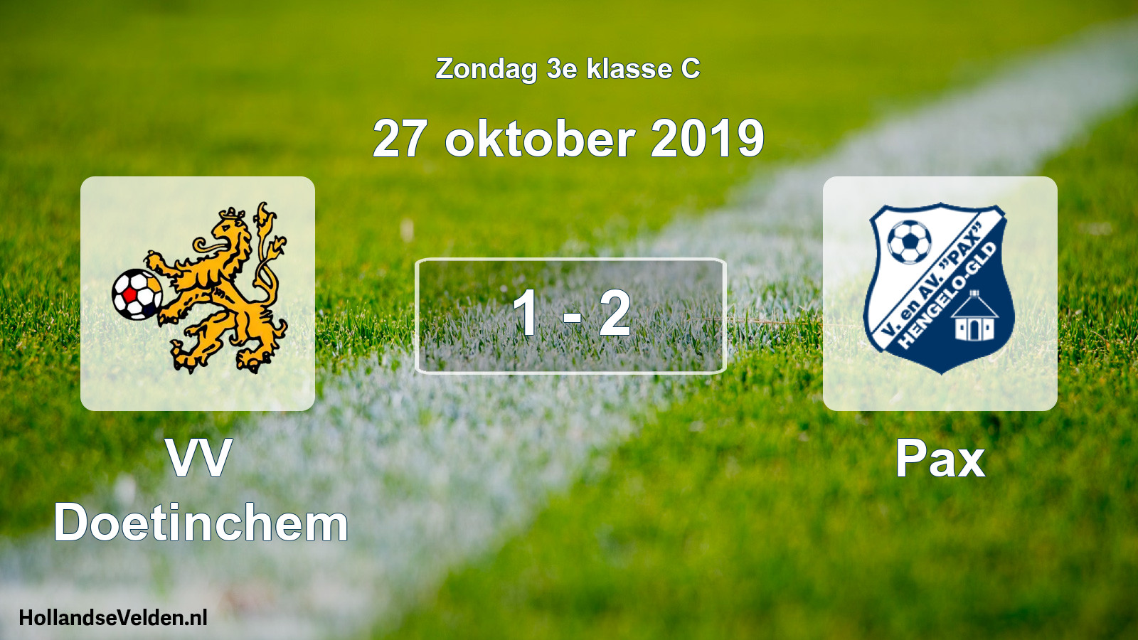 Total number of matches played: VV Doetinchem - Pax 1 - 2 (27 October 2019)