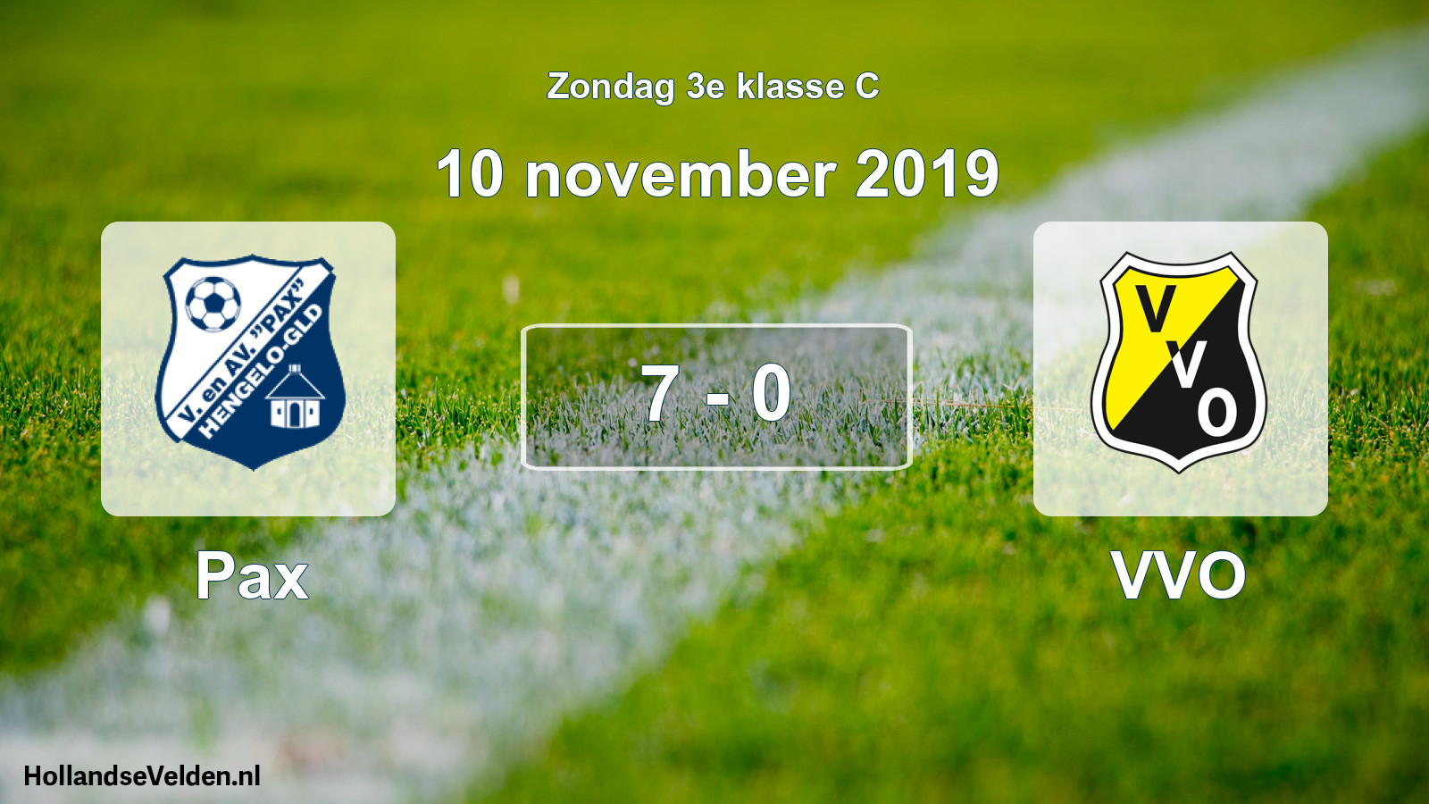 Total number of matches played: Pax - VVO 7 - 0 (10 November 2019)