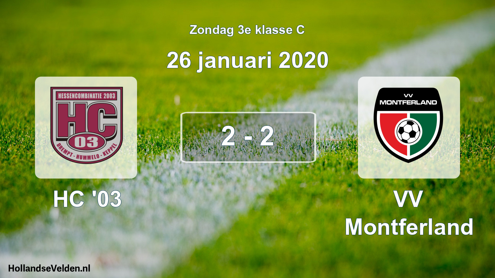 Total number of matches played: HC '03 - VV Montferland 2 - 2 (26 January 2020)