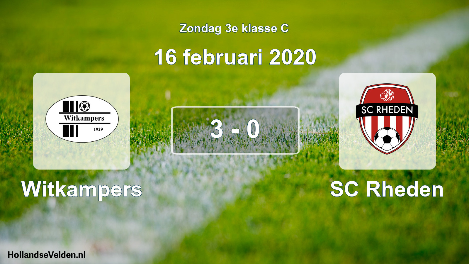 Total number of matches played: Witkampers - SC Rheden 3 - 0 (16 February 2020)