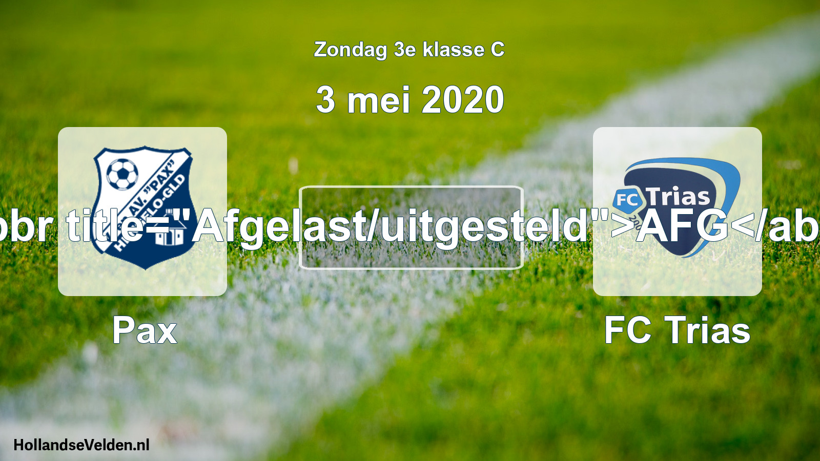 Scheduled Match: Pax - FC Trias (3 May 2020)