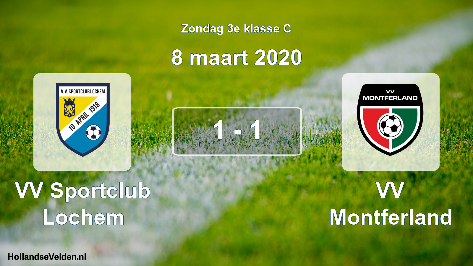 Total number of matches played: VV Sportclub Lochem - VV Montferland 1 - 1 (8 March 2020)