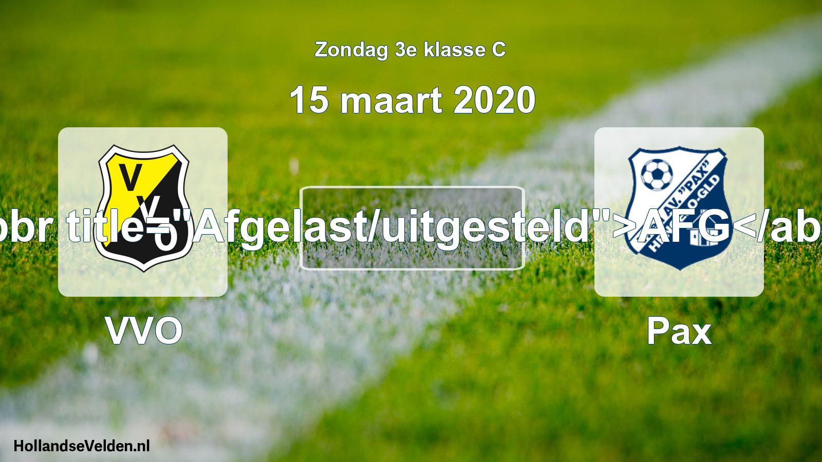 Scheduled Match: VVO - Pax (15 March 2020)