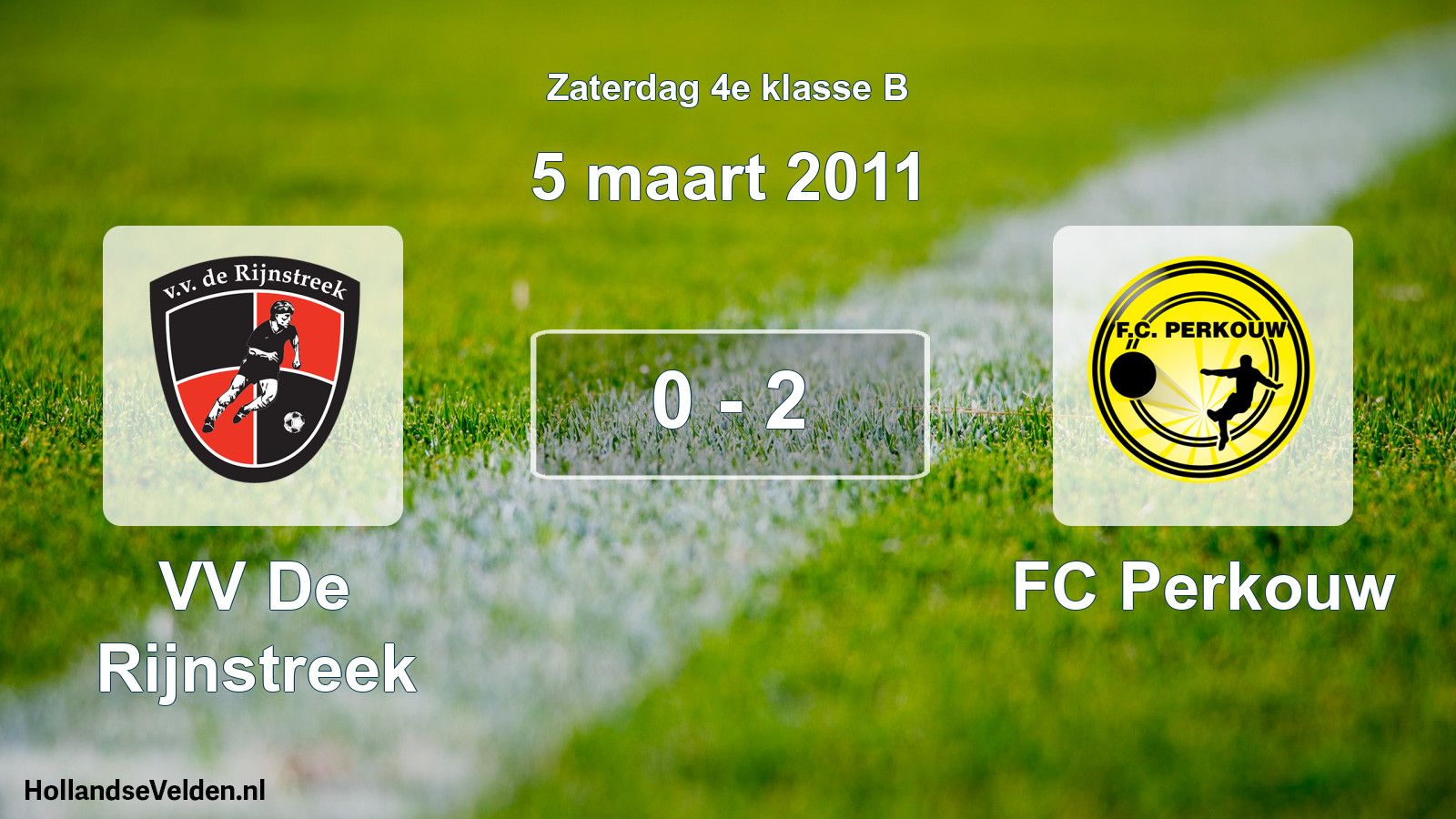 Total number of matches played: VV De Rijnstreek - FC Perkouw 0 - 2 (5 March 2011)