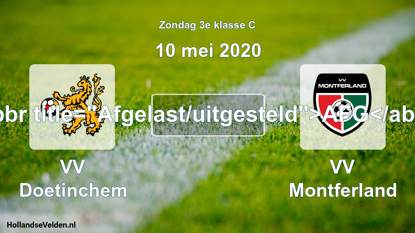 Scheduled Match: VV Doetinchem - VV Montferland (10 May 2020)