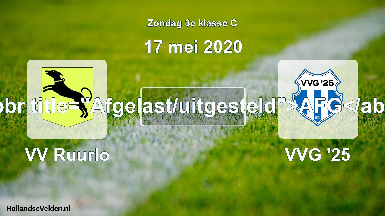 Scheduled Match: VV Ruurlo - VVG '25 (17 May 2020)