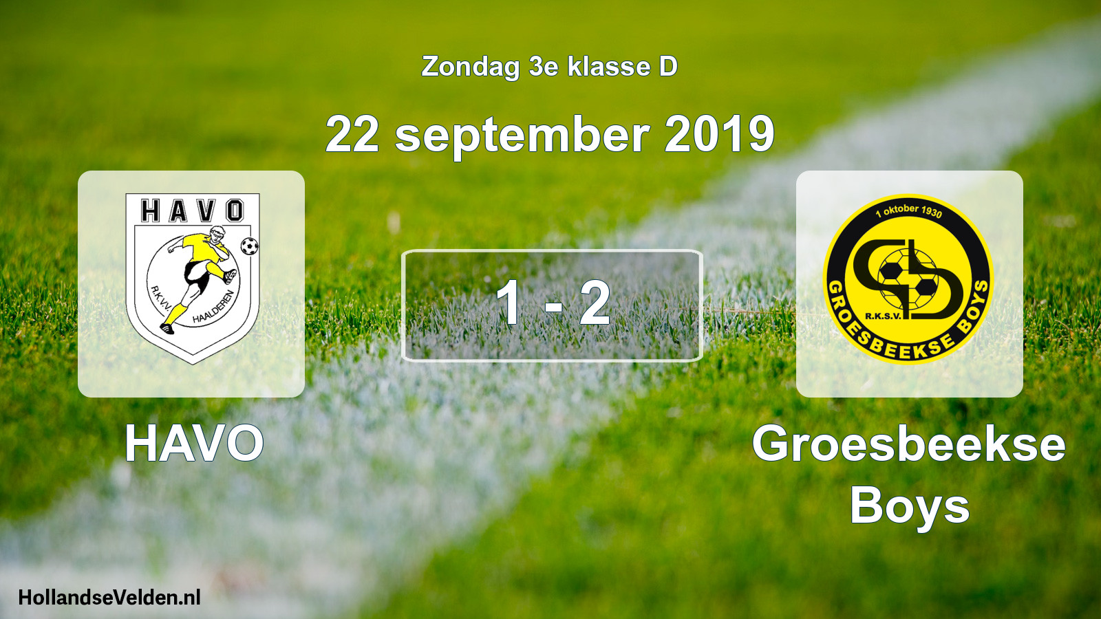 Total number of matches played: HAVO - Groesbeekse Boys 1 - 2 (22 September 2019)