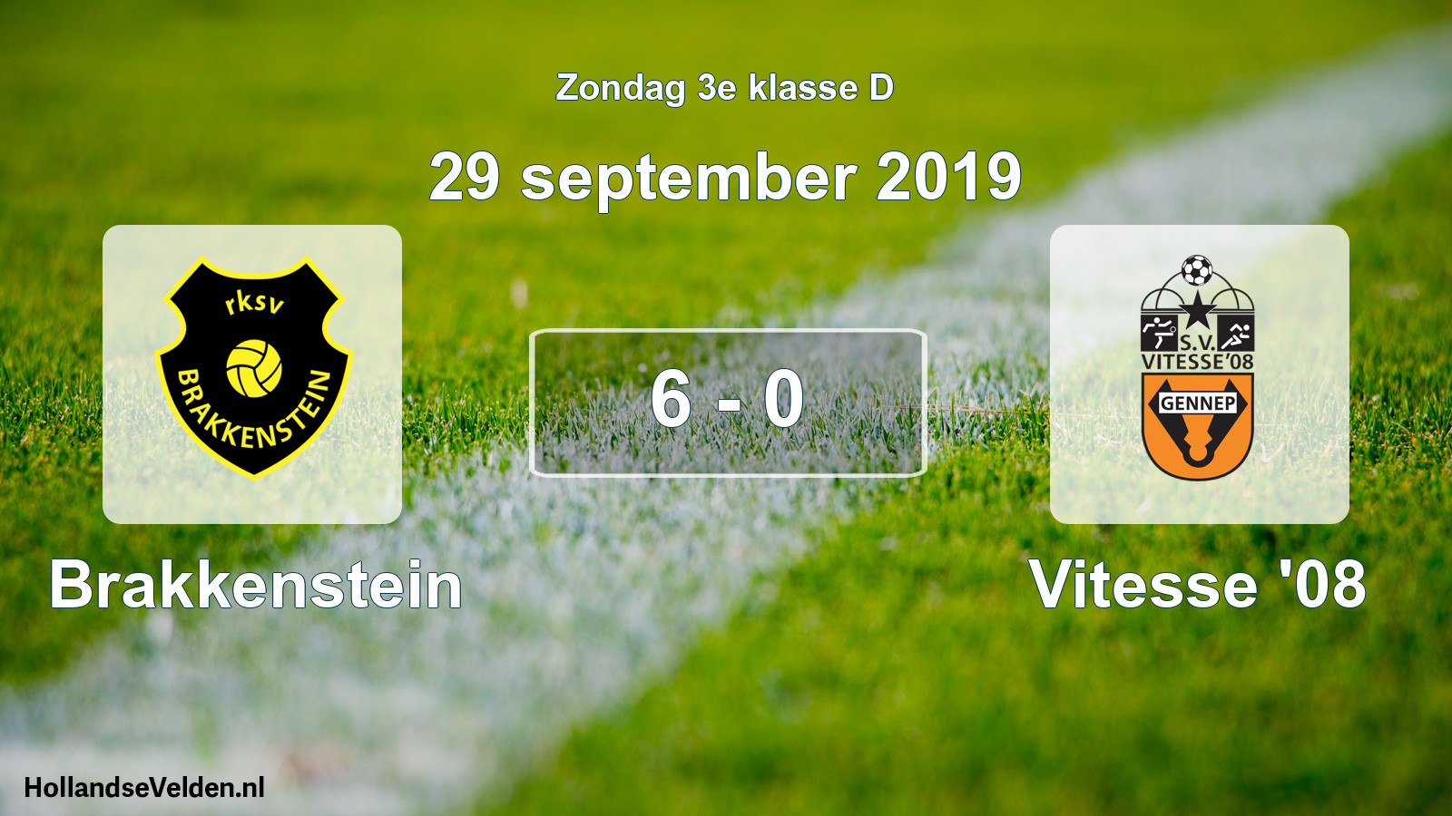 Total number of matches played: Brakkenstein - Vitesse '08 6 - 0 (29 September 2019)