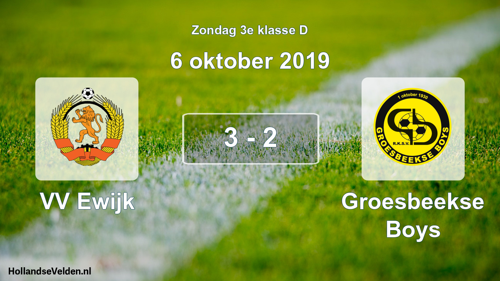 Total number of matches played: VV Ewijk - Groesbeekse Boys 3 - 2 (6 October 2019)