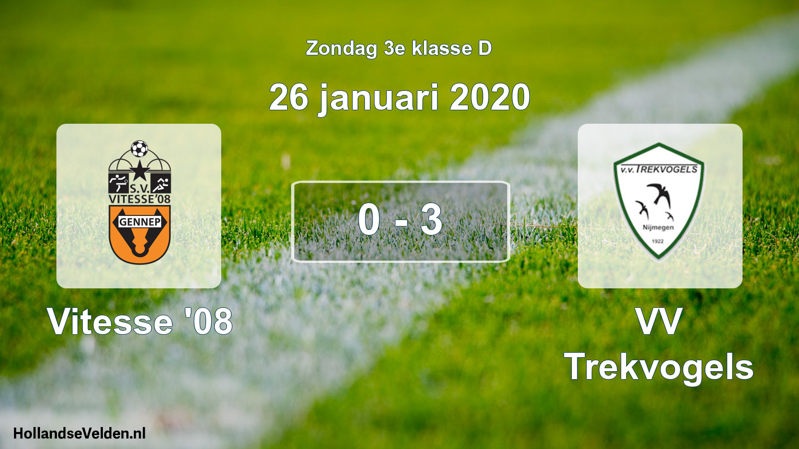 Total number of matches played: Vitesse '08 - VV Trekvogels 0 - 3 (26 January 2020)