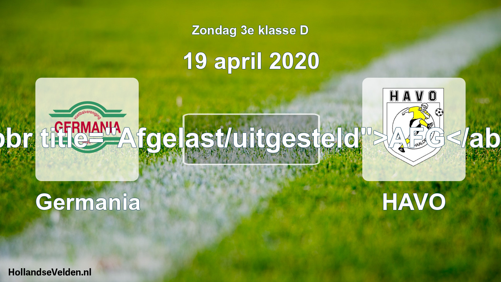 Scheduled Match: Germania - HAVO (19 April 2020)