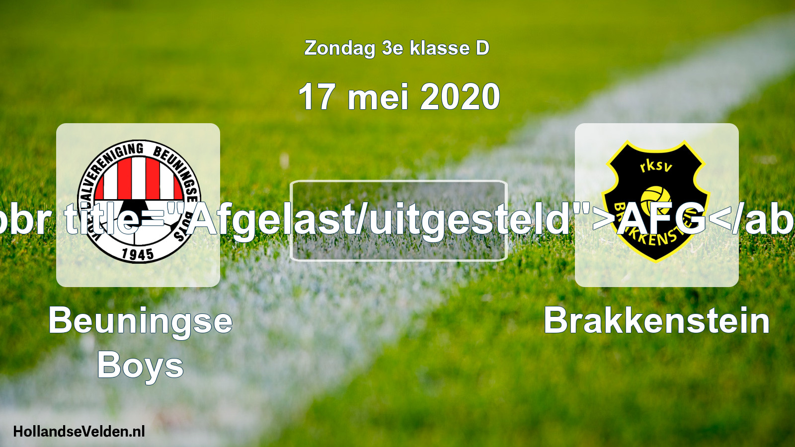 Scheduled Match: Beuningse Boys - Brakkenstein (17 May 2020)
