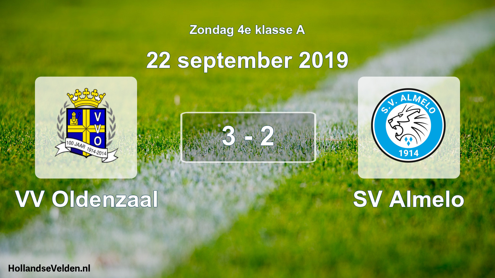 Total number of matches played: VV Oldenzaal - SV Almelo 3 - 2 (22 September 2019)