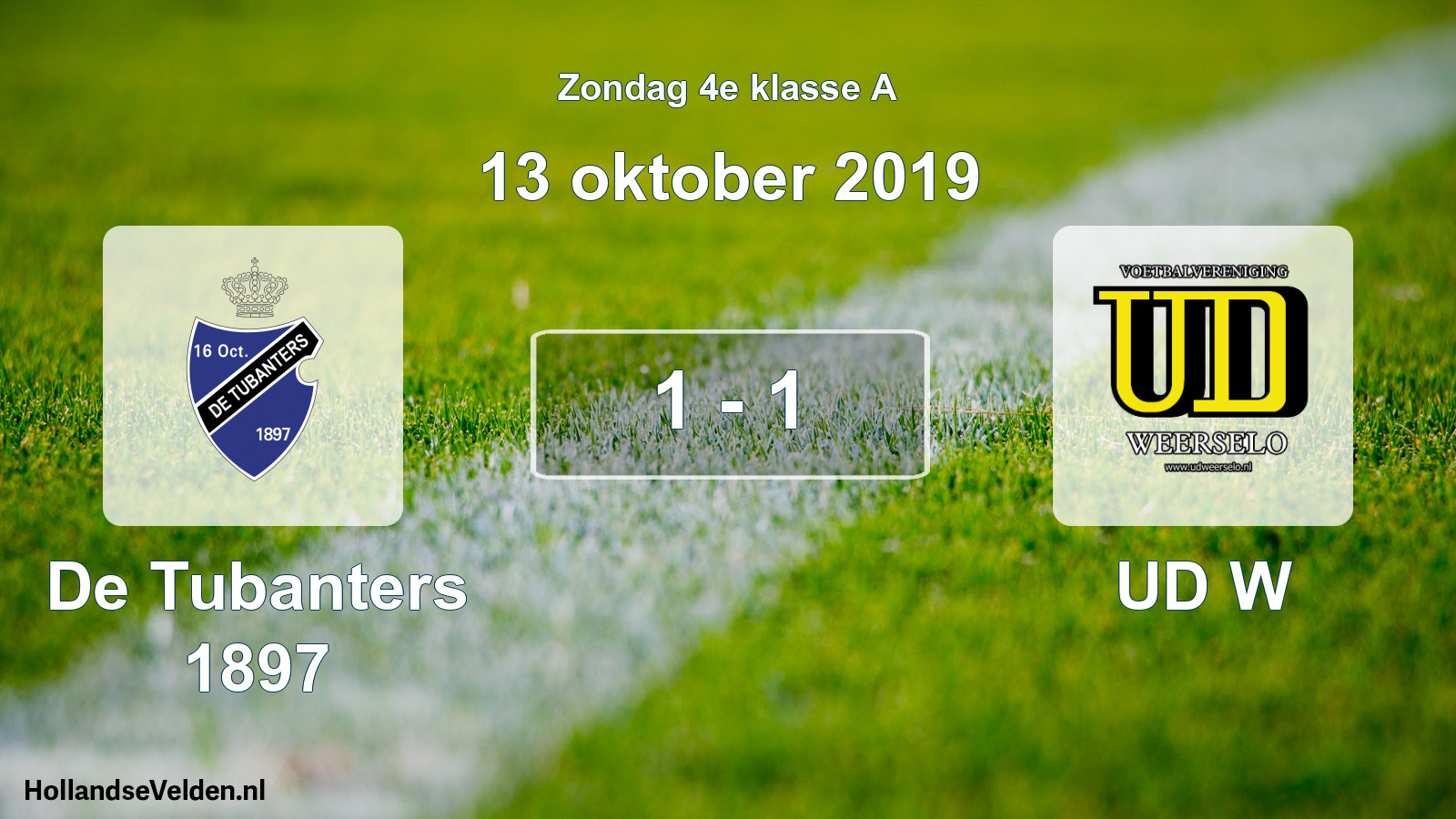 Total number of matches played: De Tubanters 1897 - UD W 1 - 1 (13 October 2019)
