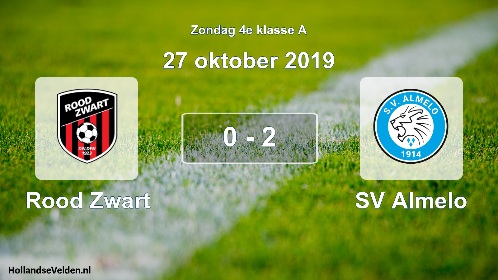 Total number of matches played: Rood Zwart - SV Almelo 0 - 2 (27 October 2019)