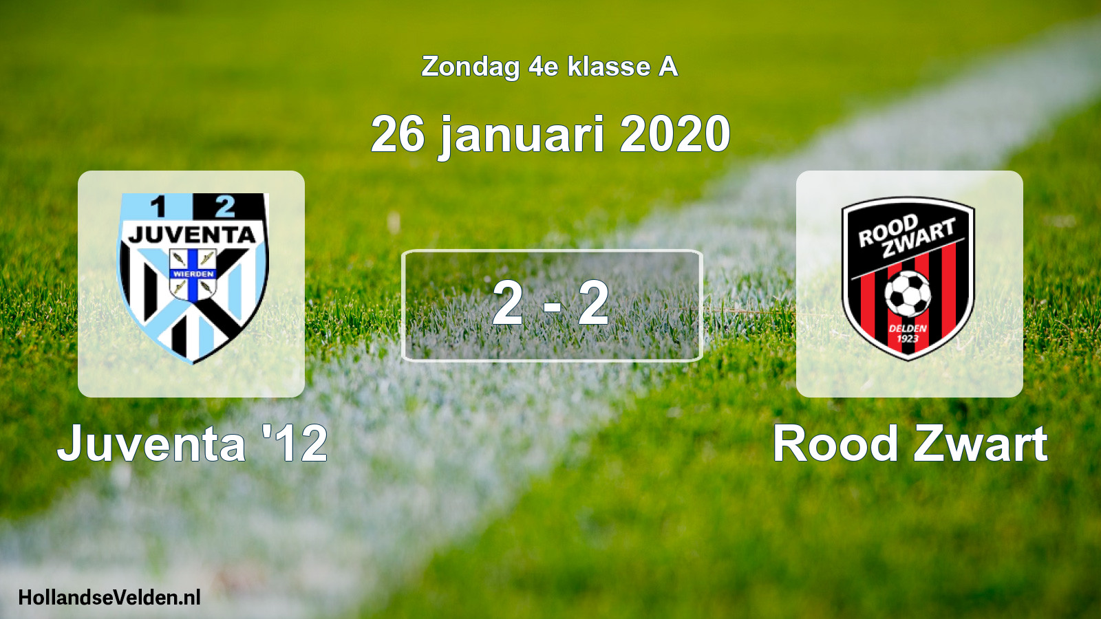 Total number of matches played: Juventa '12 - Rood Zwart 2 - 2 (26 January 2020)