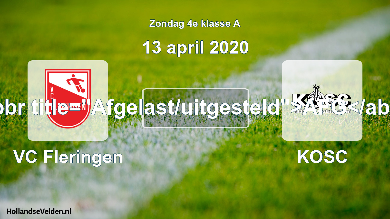 Scheduled Match: VC Fleringen - KOSC (13 April 2020)