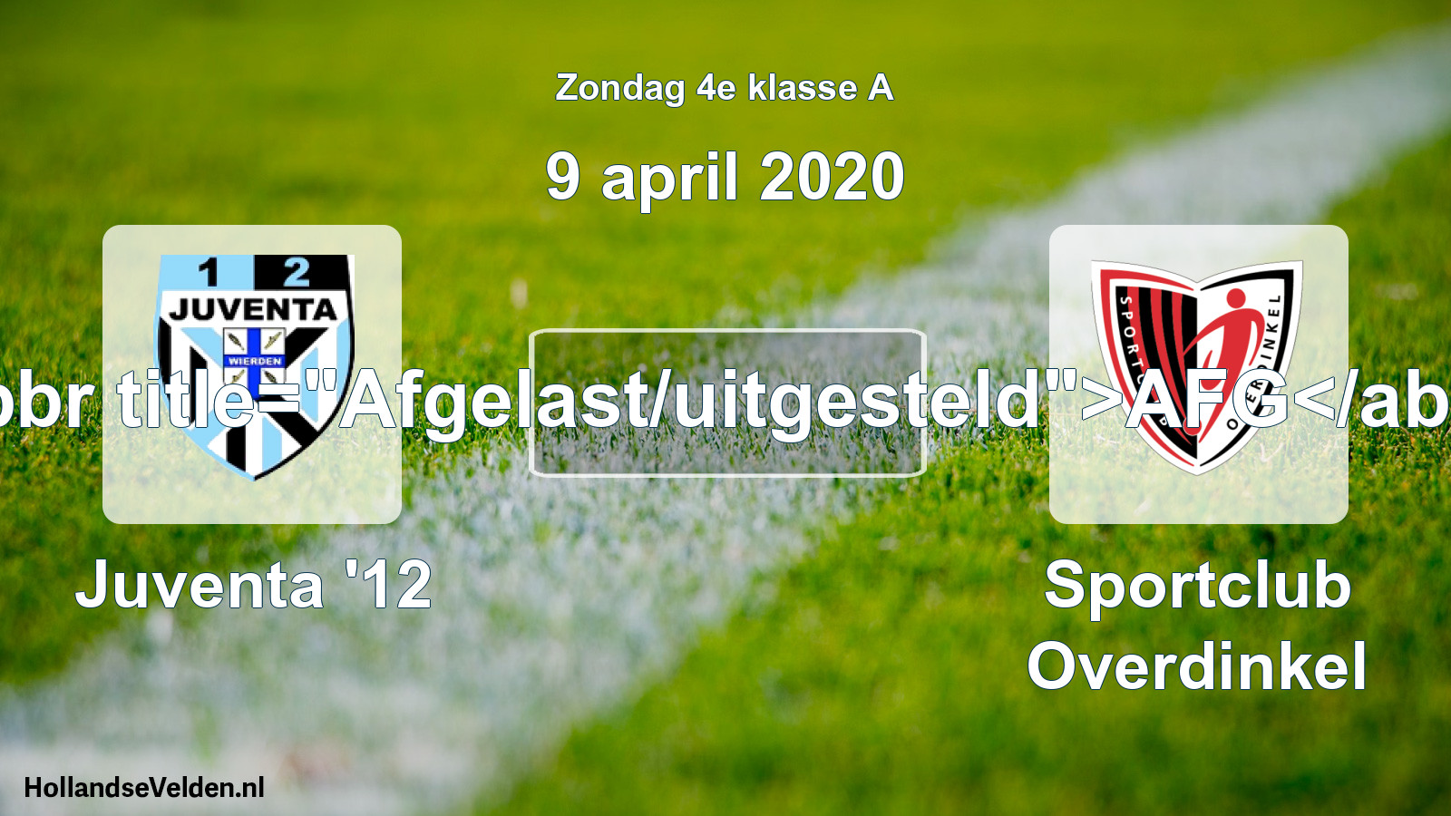 Scheduled Match: Juventa '12 - Sportclub Overdinkel (9 April 2020)