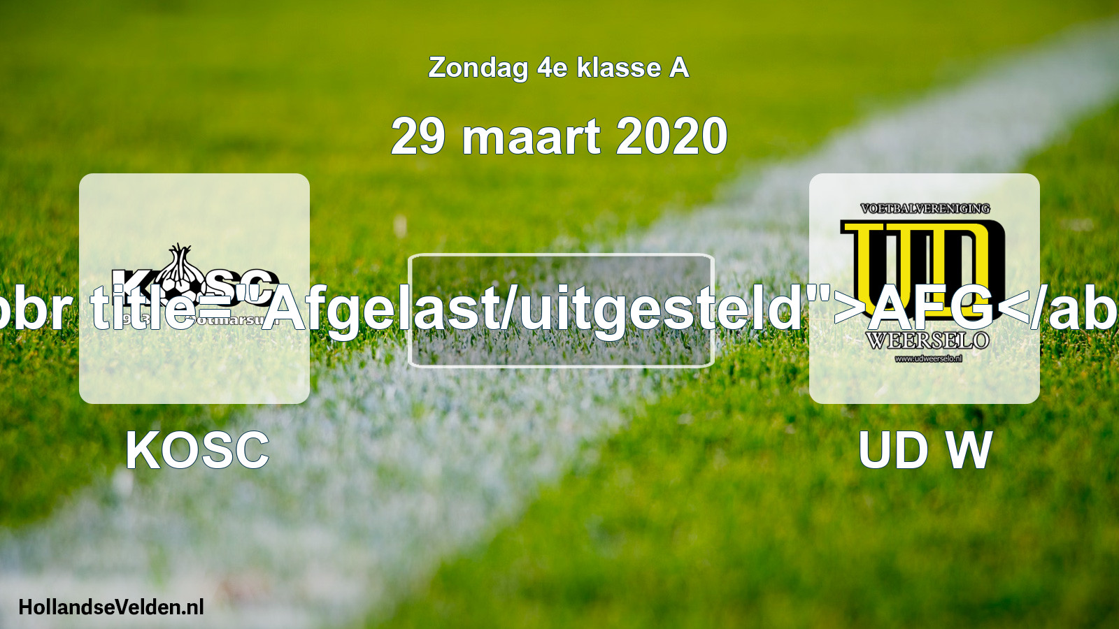 Scheduled Match: KOSC - UD W (29 March 2020)