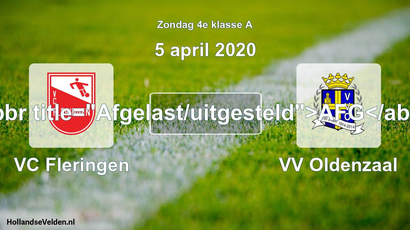Scheduled Match: VC Fleringen - VV Oldenzaal (5 April 2020)