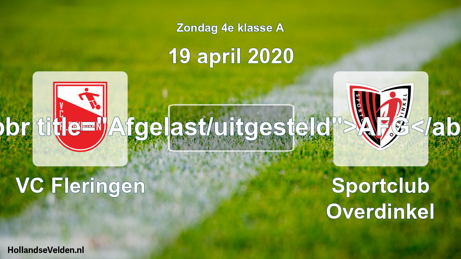 Scheduled Match: VC Fleringen - Sportclub Overdinkel (19 April 2020)