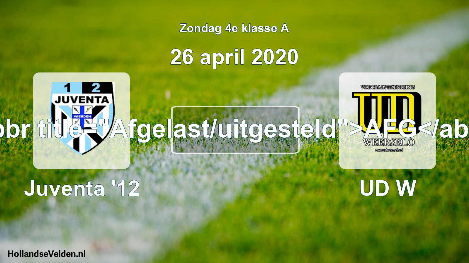 Scheduled Match: Juventa '12 - UD W (26 April 2020)