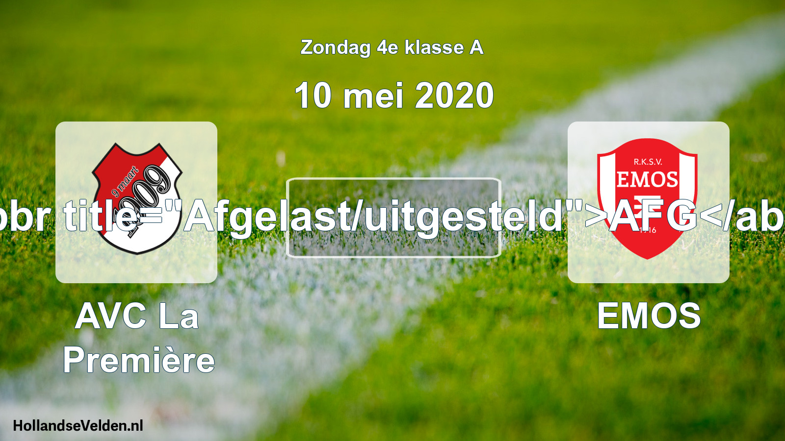 Scheduled Match: AVC La Première - EMOS (10 May 2020)